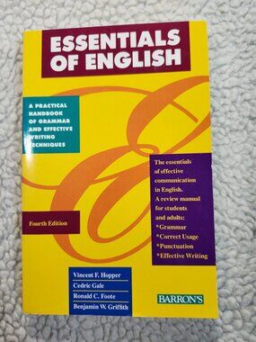 Barrons Essentials of English 4th Edition Paperback Vincent F Hopper Grammar